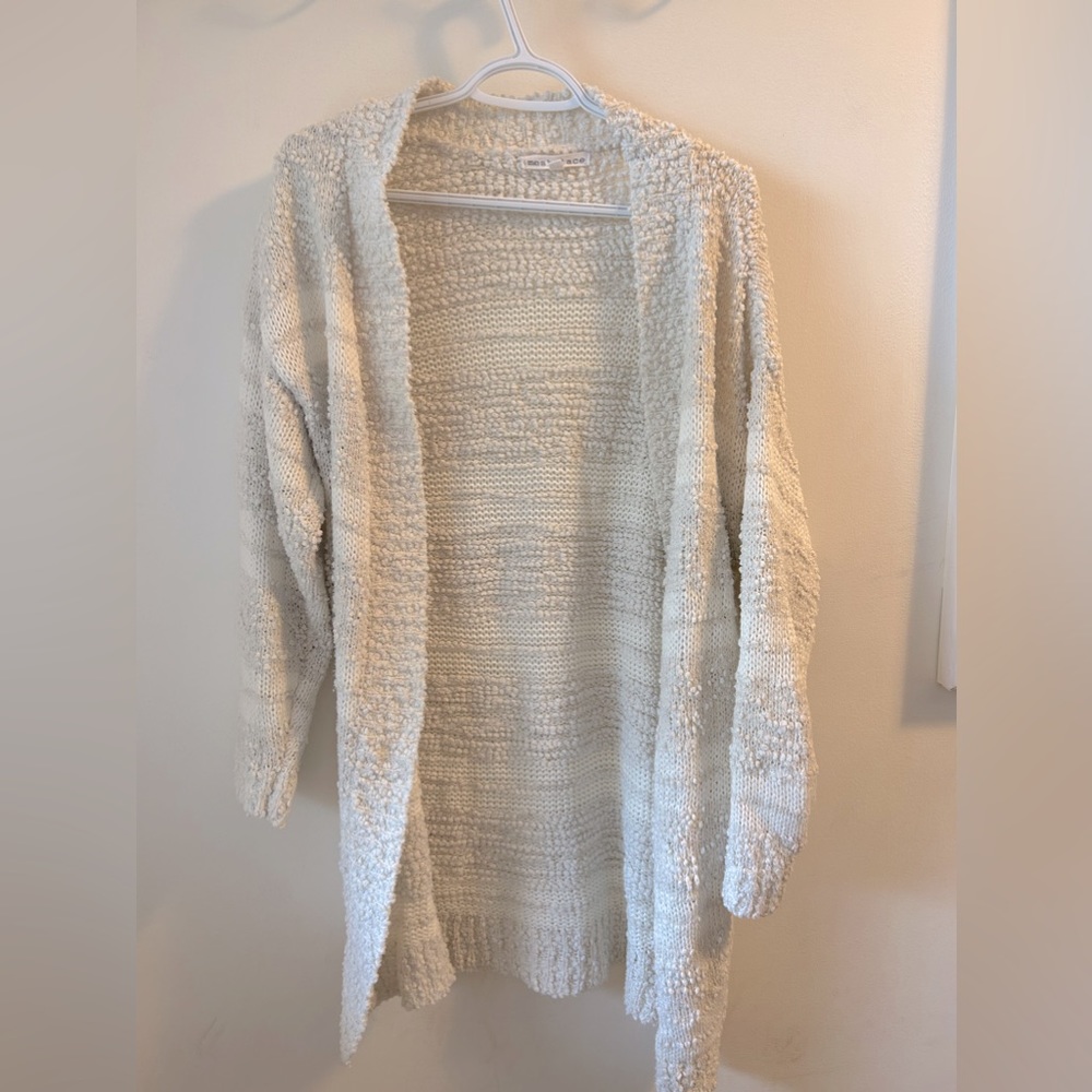 White Textured Cardigan